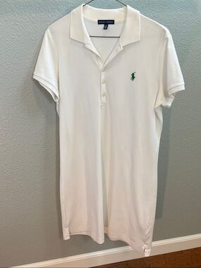 Ralph Lauren White Polo Dress with Green Pony Logo